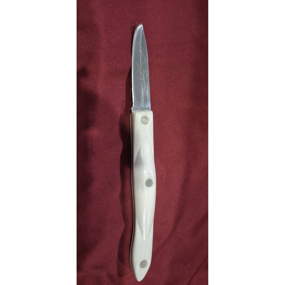 VINTAGE Cutco 1720 Paring Knife Classic Pearl White Handle Swirl USA Made EUC